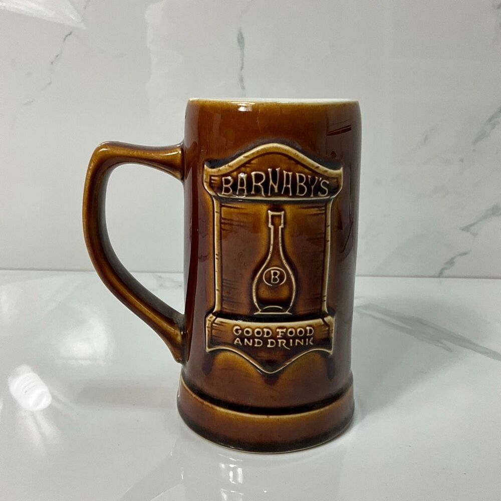 VINTAGE Hall Pottery Barnaby’s Tall Mug Beer Stein